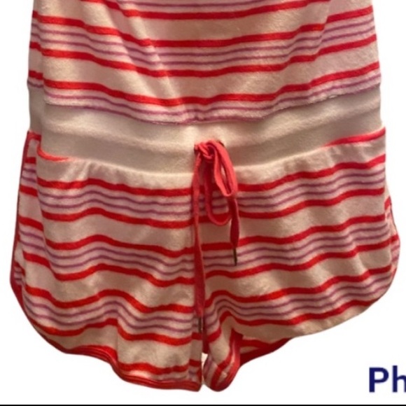 Y2K SEXY HTF TERRYCLOTH STRAPLESS STRIPED ROMPER JUMPSUIT PLAYSUIT ⭐️⭐️⭐️⭐️⭐️ - Picture 6 of 16